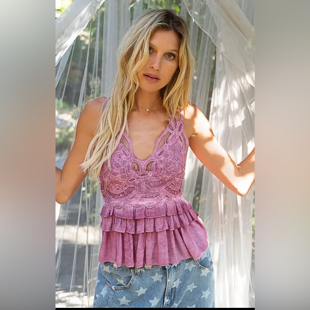 POL Pink Ruffle Top - Picture 2 of 5